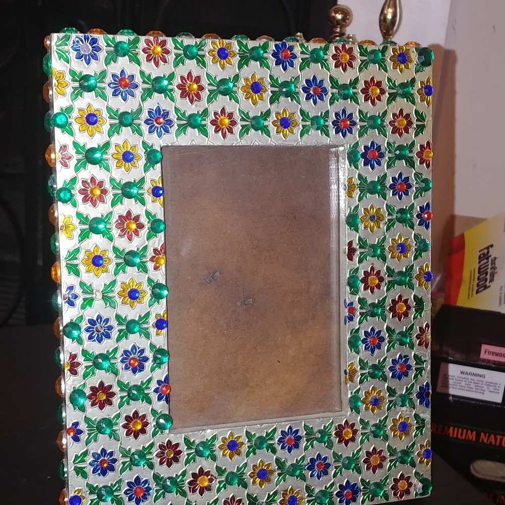 Hand decorated picture frame